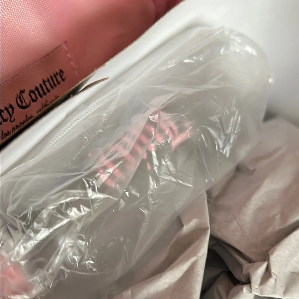 Juicy Couture Green and Pink Velour Cosmetic Case/Bag